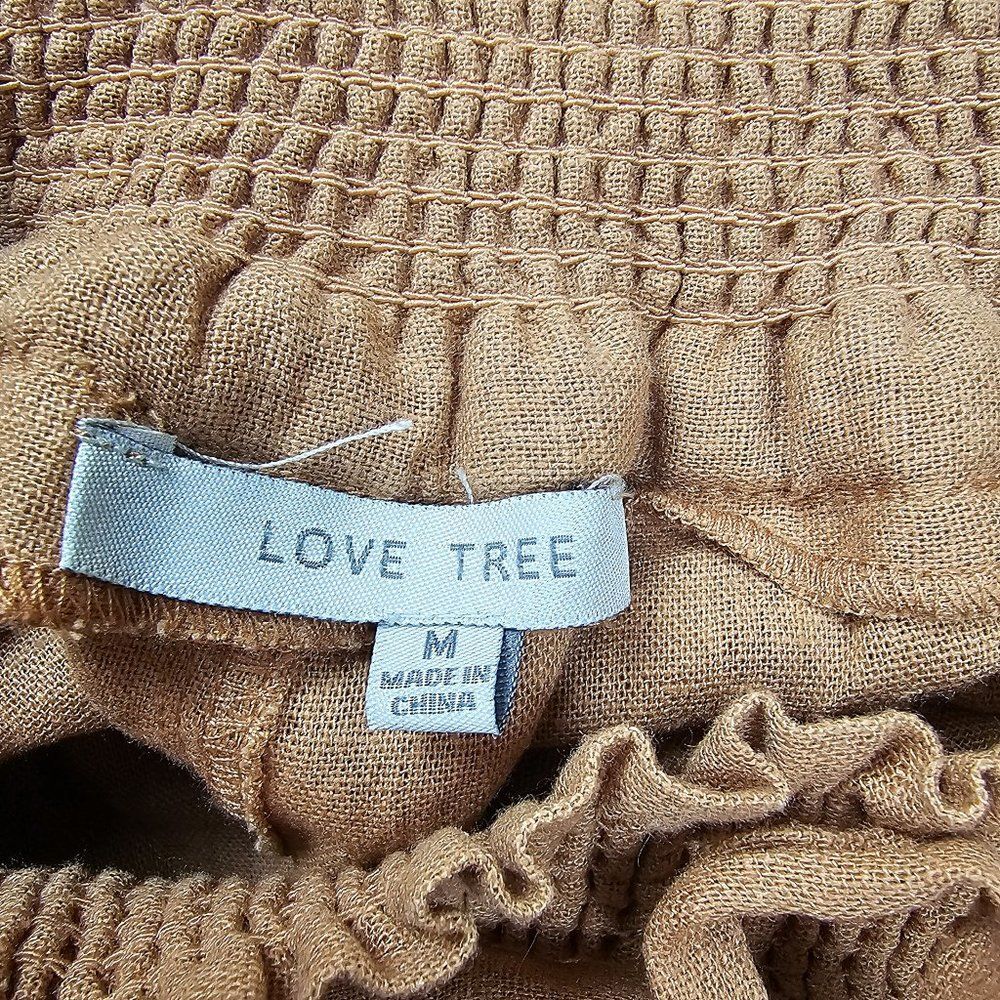 LOVE TREE Women's Linen Blend Jogger Pants Smocked Waist Summer Beachy Size M - Picture 7 of 12